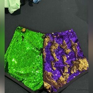 Mardi Gras multi color shorts! Changes between colors! Super cute, worn once!